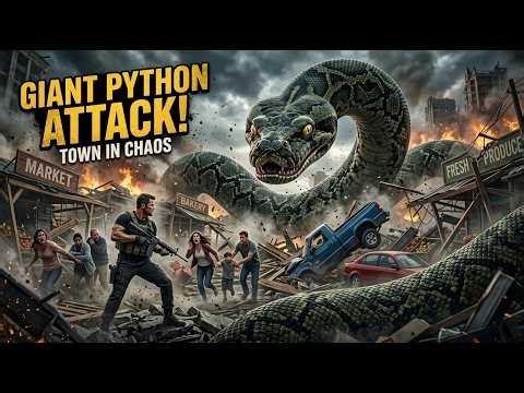 Giant Jungle Snake Invades the Town — Terrifying Reptile Attack Begins! 🐍🔥