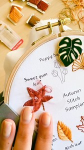 Never done embroidery before? No worries! Learn embroidery by stitching 8 gorgeous Autumn leaves in our Autumn Leaf Stitch Sampler! 🍁🍂 This kit includes all the supplies you need as well as a full video experience taking you step-by-step through the pattern from dressing your hoop, from learning all the stitches and the finishing steps. Grab your kit before it flies away: cleverpoppy.com 💕 #embroidery #modernembroidery #DIY #beginnerembroidery #crafts | Clever Poppy