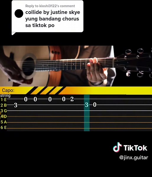 Simple Guitar Tab for 'Collide' Tutorial