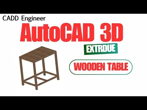 Wooden Table Design in AutoCAD 3D Using Extrude Command#caddengineer #autocad3d