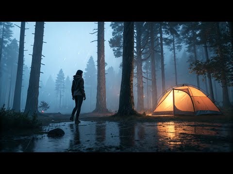 Alone Beneath the Gentle Rain | Girl Solo Camping ASMR | No Talking