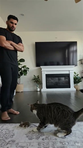 my cat love to play with rats 🐀 #dreamtrackai #film #funny #norobots #kittenbot #robotapocalypse