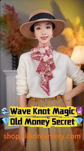 💎 Silk Scarf Wave Knot Tutorial: The Old Money Styling Secret That Never Goes Out of Style #viral