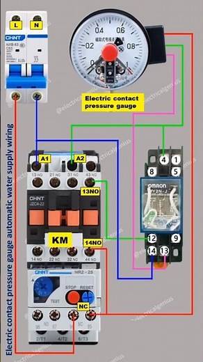 Water Pump Wiring with Pressure Switch #electrician