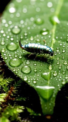 Springtail Hopping From Moss to Leaf | Micro Animal