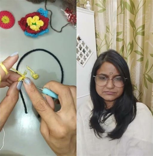 Amazing hairband flower tutorial for beginners #crochet #trending #knittig Live highlight