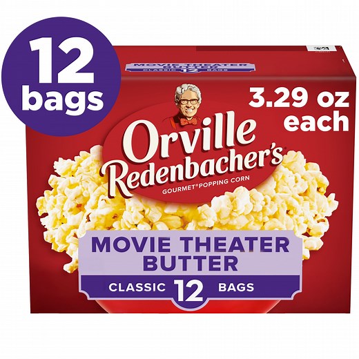 Orville Redenbacher’s Microwave Popcorn Value Size, Movie Theater Butter Flavor, 3.29 oz., 12-Count