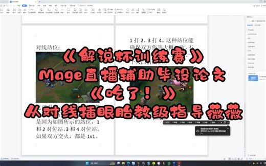 【英雄联盟解说杯】8月3日 Mage直播撰写辅助毕设论文《吃了！》从对线到插眼，胎教级教学