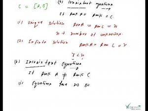 Matices Consistency, Consistency Linear Equations Matrices Part 01