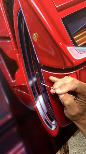 Some cars are a work of art on their own 🖌🏁 “F40” Automotive & Acrylic Paints on 24”x36” Canvas 🖌 @ferrariusa @fredrixcanvas @createxcolors #ferrari #f40 #ferrarif40 #v8 #twinturbo #supercar #iconic #retro #cars #classic #automotive #design #art #acrylic #acrylicpainting #airbrush #linework #highlights #details #lighting #creative #process | Pinstripe Chris
