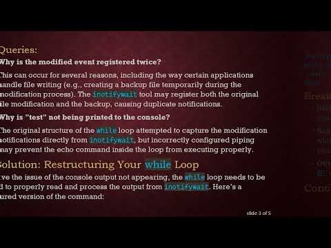 Resolving inotifywait Output Issues