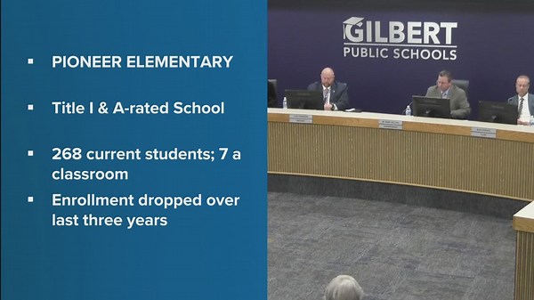 Gilbert Public Schools Board unanimously votes to close Pioneer Elementary School