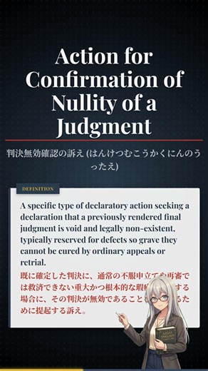 Legal English: Action for Confirmation of Nullity of a Judgment (判決無効確認の訴え (はんけつむこうかくにんのうったえ))