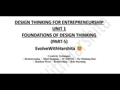 Design Thinking Unit1 Part 5 | Creativity Techniques | MBA BBA
