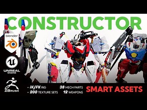 Mech Constructor Kit: Build & Customize Your Robots | Blender, Unreal Engine & ZBrush