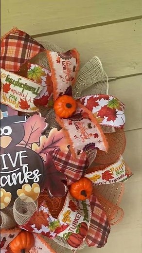 DIY Turkey & Pumpkin Wreath Tutorial Videon | How to Make Thanksgiving Door Decor 🦃🍂