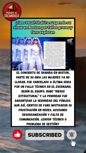 🚨 ¡Caos total! Shakira suspende su show en Boston por fallos graves y fans explotan 😱🎤