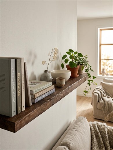 Rustic Floating Shelf, Reclaimed Handmade Solid Wood, Custom Size, Natural Wall Shelf - Etsy