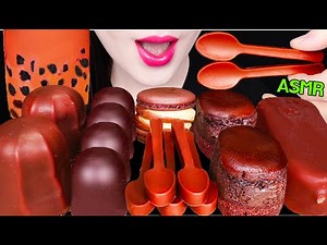 ASMR CHOCOLATE DESSERT *EDIBLE SPOON, CRUNCHY CHOCOLATE MARSHMALLOW 초콜릿 디저트 먹는 숟가락 먹방 EATING SOUNDS