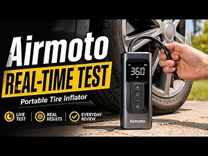 Airmoto Portable Air Pump Smart Tire Inflator Test - Inflating All 4 Tires