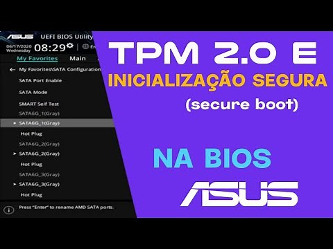 Ativar o TPM 2.0 e a INICIALIZAÇÃO SEGURA na BIOS placa mãe ASUS