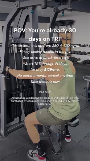 Rep. Recover. Repeat. TRT with Fridays helps keep gains on track without the guesswork. Results happen when the plan does. Use discount code TRT50 and get $50 Off your first order. Try Fridays today. | Fridays