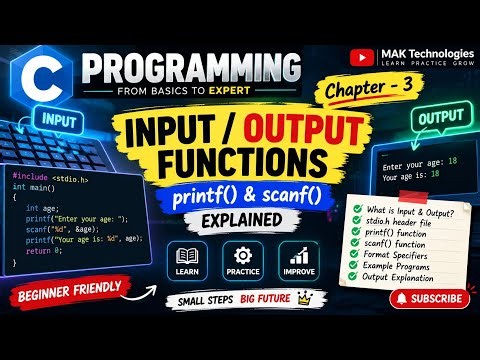 💻 C Programming Chapter 3 – Input & Output Functions