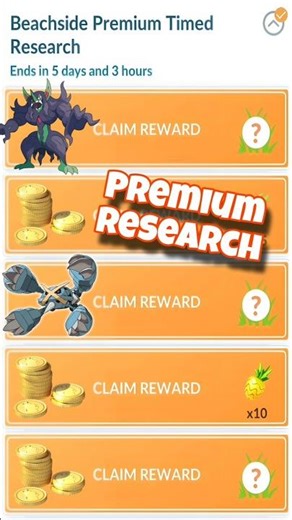 Speedrunning Beachside Premium Research 🌊🔥 | All rewards #pokemon #pokemongo #youtubeshorts