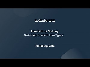 Assessment Item Types: Matching Lists