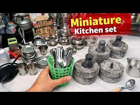 Miniature Kitchen Set 😍Tiny Cooking Utensils Full Setup | Mini Kitchen Tour #kiddieminiatures #kids