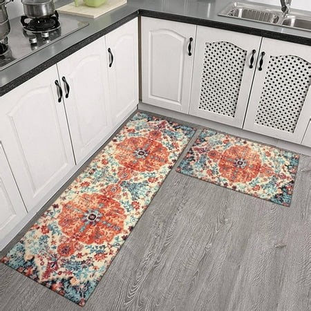 EGNMCR Room Decor, Home Decor, Wall Decor Two Piece Non Slip Kitchen Floor Mats Treadmill Rug Set Doormat Boho Doormat Rubber Rug Indoor Floor Mats Kitchen Floor Mats - Walmart.ca