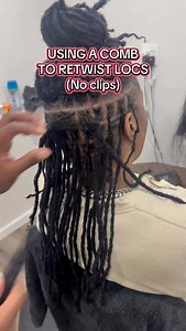 How to retwist with a comb with no clips #retwistlocs #locretwist #locsmith #fblifestyle #locs | Danielle E. Brown