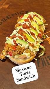 Mexican Torta Skillet or griddle set to medium heat 1 tablespoon @baconupbacongrease 1/2 red bell pepper 1/2 sweet onion diced When they soften up a bit add 1 lb 80/20 ground beef from @k4gourmetbeef When the meat get browned you add 1 tablespoon taco seasoning 1 teaspoon smoked paprika 1/2 teaspoon chili powder 1/2 cup water. Set heat to medium low and let simmer for 10 min Add 1 cup shredded mexi blend cheese If you can get your hands on telera or bolilo rolls that’s perfect! If not than any s