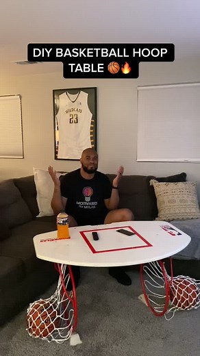 DIY Basketball Hoop Table 🧠💡🏀 #MotivatedByMylan
