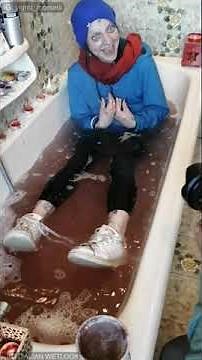Wetlook Backstage preview! - Ingrid in bathtub with Adidas Stan Smith, leggings, sweater and top