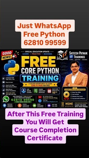 🚀 Start Learning Python FREE | Live Core Python Course | Certificate After Completion #python