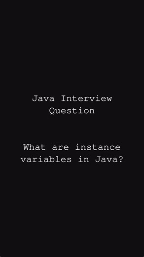 @buildluck on Instagram: "What are instance variables in java #java #development #interview #coding #job"