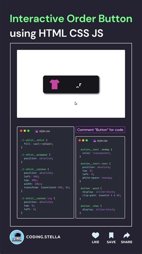 Interactive Order Button 🤯 #css #html