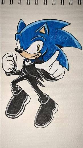 Dark Sonic Style Fan Art | Custom Black Outfit Sonic Drawing #sonic #sonicthehedgehog #sonicfanart