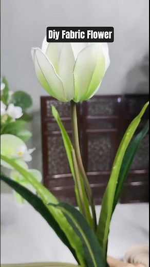 DIY White & Green Nylon Tulip | Elegant Stocking Flower Tutorial #NylonFlower #StockingFlower