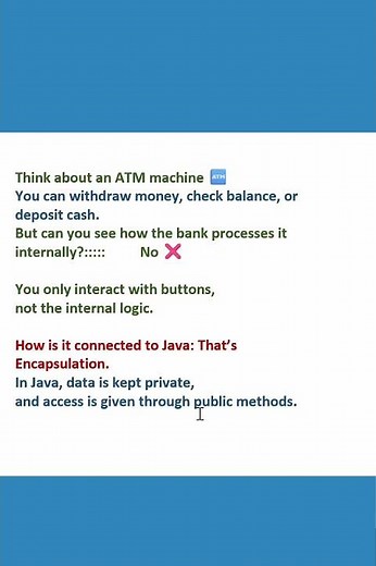 Encapsulation Explained with Real-Life Example 🏧 | Java OOP #Java #Encapsulation #JavaShorts #oop