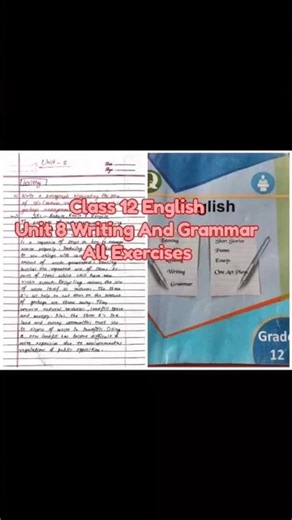 Class 12 English Unit 8 Writing and Grammar Exercises #class12 #writing#grammar