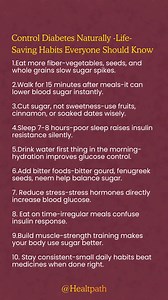 Control diabetes naturally life saving habits #health #HealthyLifestyle | Health Path