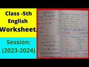 class 5 english worksheet/ English grammar worksheet/ English worksheet for class 5‪@Growskills17‬