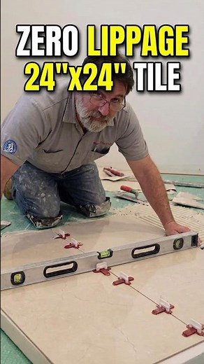 Large format polished porcelain tile floor. #diy #tiles
