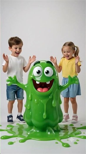 Learn Colors with the Happy Slime Monster! 🐸 #Shorts