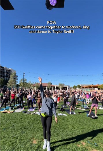 350 Swifties showed up to lift, sing to @Taylor Swift, dance, and move together and our hearts are SO full ❤️ Thank you to every single person who came out for our first-ever outdoor Swiftie Liftie. The energy, the joy, the community… unreal. This is just the beginning, and we are beyond excited for what’s next 🫶 Click the link in our bio to sign up for our next event. #swiftieliftie #taylorswift #groupfitness #outfoorfitness