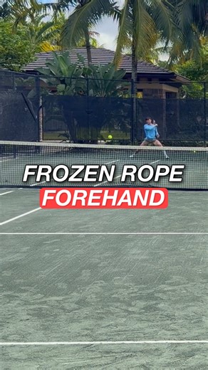Frozen Rope Forehand 🥶 Frozen rope means that the ball is delivered straight. If you manage to hit this shot close to the singles line, it will result in a very aggressive shot, most likely a winner. The closer you are to the singles line, the more effective this shot will be, because it will land close to the singles line on the opponent's side. For solutions to common technical problems, premium drills, tutorials, courses, YT pre-releases, private Q&A’s, private chat groups, discounts on cour
