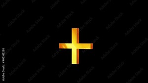 3d rendered plus animation. Plus symbol. 3d render of the crystal mathematical plus sign. Stock Video