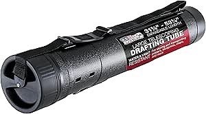 U.S. Art Supply Large Poster Tube - Telescoping Adjustable 31-5/8" to 53-3/4" - Durable 5-1/2" Diameter Storage Tube - Art Poster Carrier Holder & Blueprint Storage Drafting Tube Travel & Protection